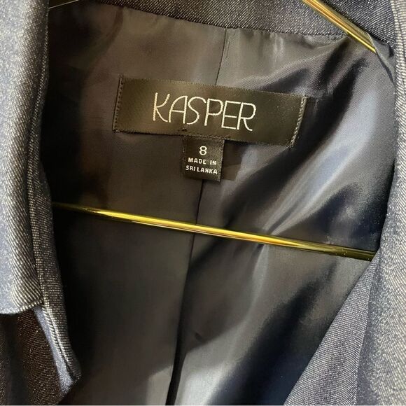 Kasper Denim Type Open Front Blazer Size 8 - Picture 10 of 10